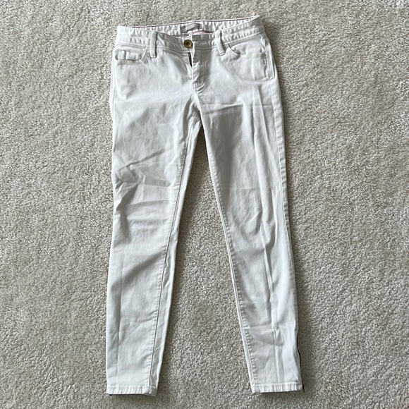 Banana Republic Ivory Skinny Jeans with Side Ankle Zip - Picture 2 of 4
